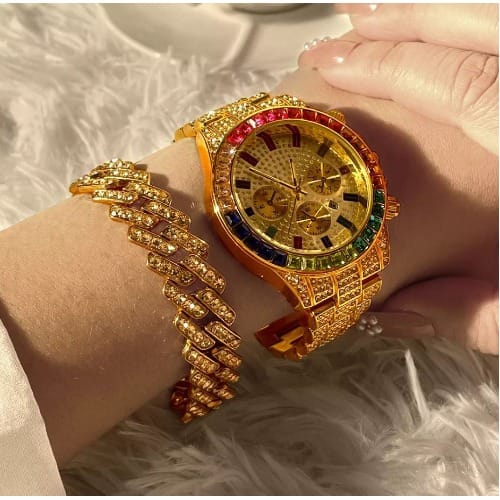 Iced out hot sale rolex bracelet