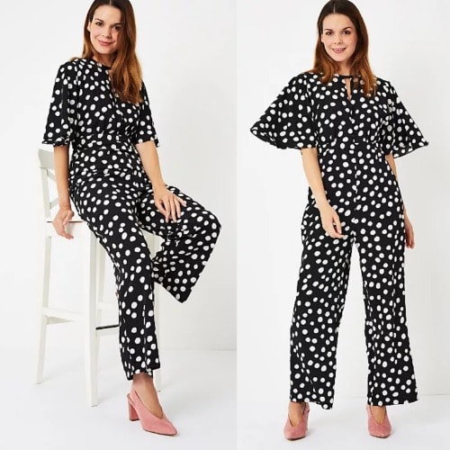 spot print jumpsuit