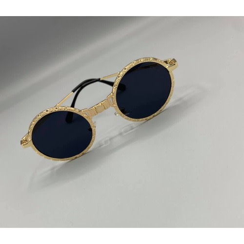 Black gold sales round sunglasses