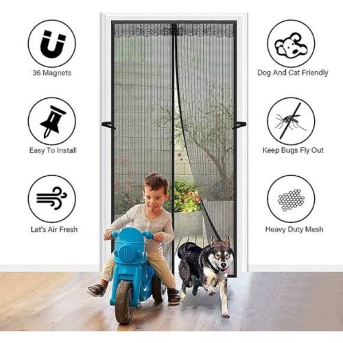 Magnetic Flyscreen Curtain - Anti-Mosquito & Insect Screen Mesh - Easy  Installation - Auto Close