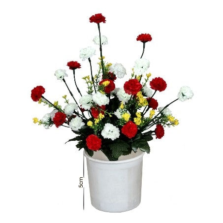white plastic flowers