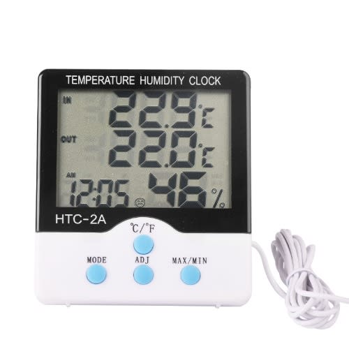 htc 7 lcd digital thermometer hygrometer clock alarm electronic temperature humidity meter