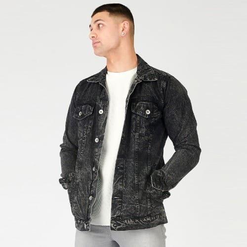 Black acid best sale wash jean jacket