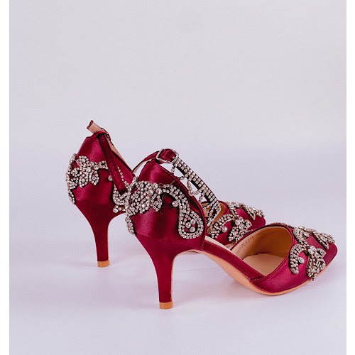 Wine kitten on sale heel shoes