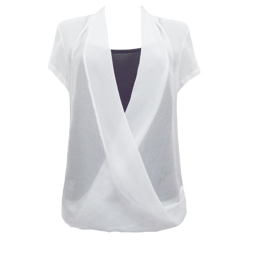 White Chiffon Crepe Drape Wrap Blouse Konga Online Shopping
