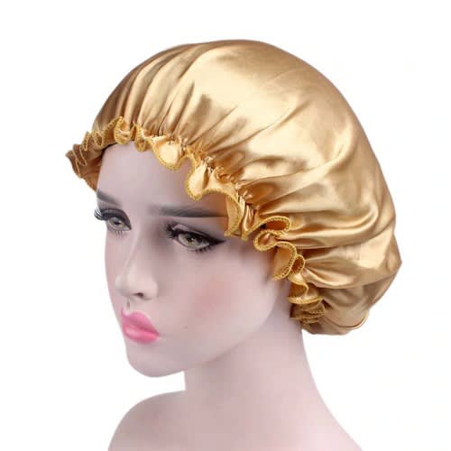 Satin Hair Bonnet For Sleeping - Gold | Konga Online Shopping Satin Hair Bonnet For Sleeping - Gold | Konga Online Shopping