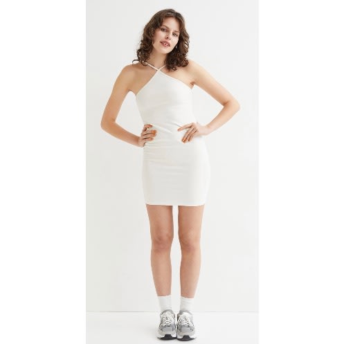H & M Short Jersey Dress - White | Konga Online Shopping