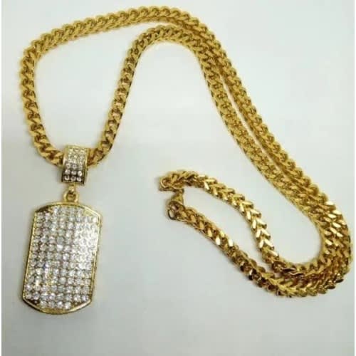 Iced Out Pendant Chain Necklace Gold Konga Online Shopping