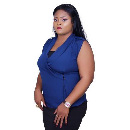 Navy chiffon blouse top