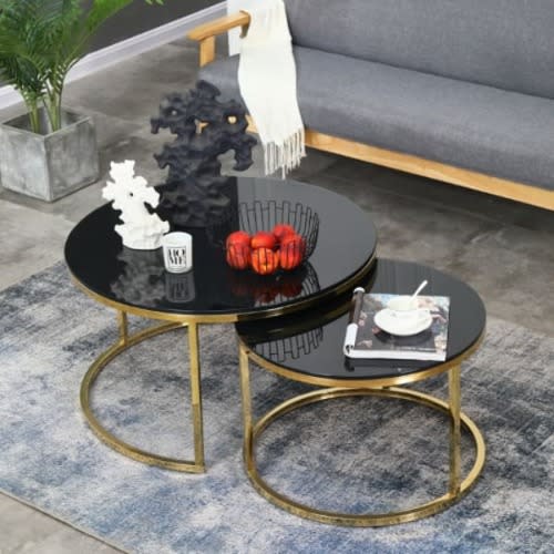 Black and hotsell gold center table