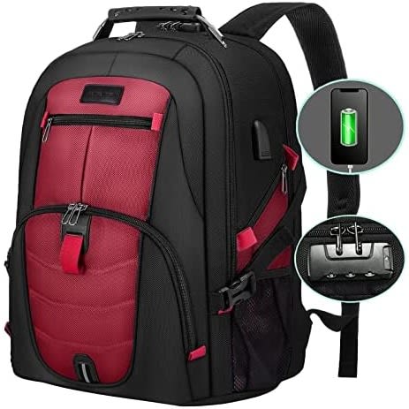 Backpack with lock and charger deals