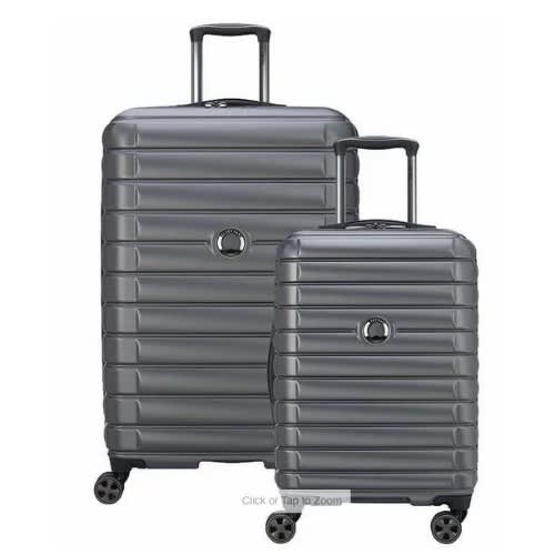 Delsey Paris 2 piece Hardside Spinner Luggage Set Graphite Black