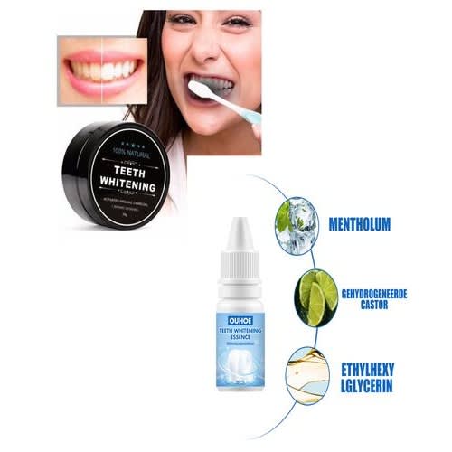 Natural Fast Acting Teeth Whitening Kit Activated Charcoal Teeth Whitening Essence 30ml 