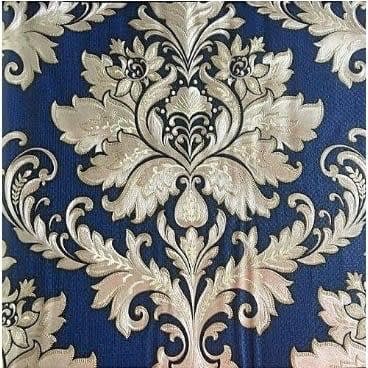 Wall Decor 3d Wall Paper Blue And Silver Royal Floral Effect 5 3sqm
