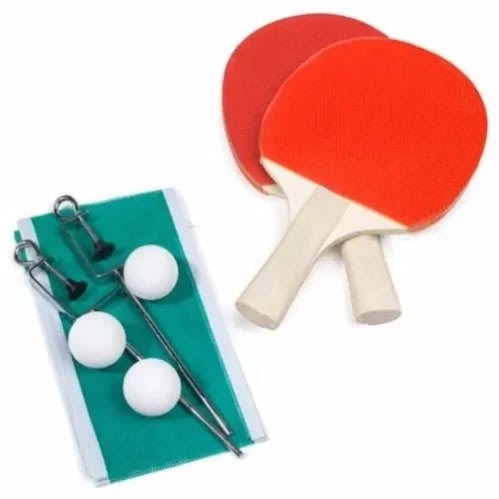 table tennis bats and net