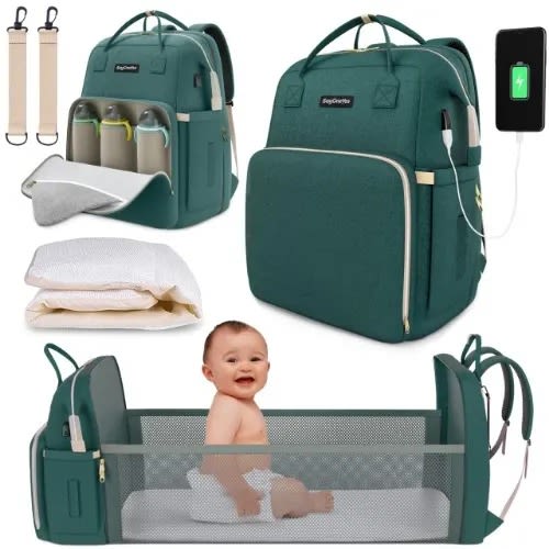 Baby Diaper Bag With Changing Station & Usb Charging Port Green Konga Online Shopping