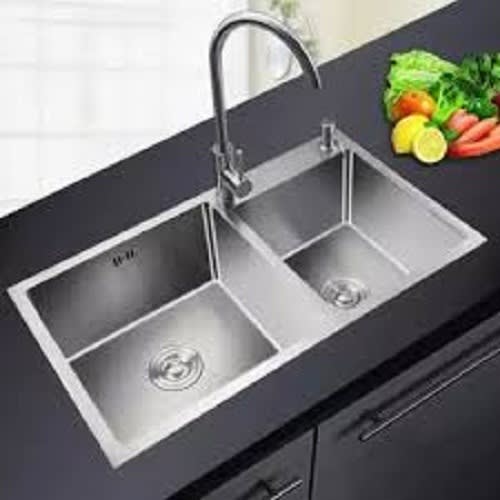 Stainless Steel Sink With Tap Double Bowl