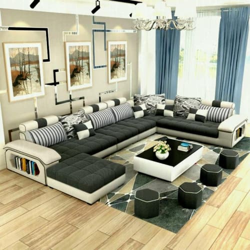Luxury Home Living Room U Shaped Sofa, U Shaped Living Room