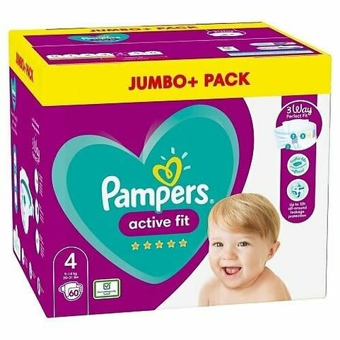 Pampers Active Fit Nappies Size 4 9 14kg Jumbo Pack 52 pack
