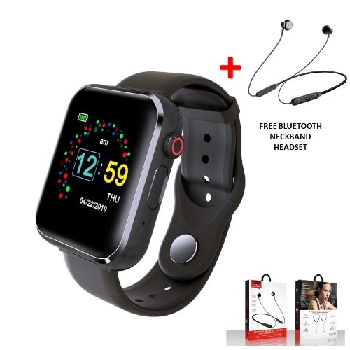 K plus Smartwatch Phone Compatible Neckband Bluetooth Headset