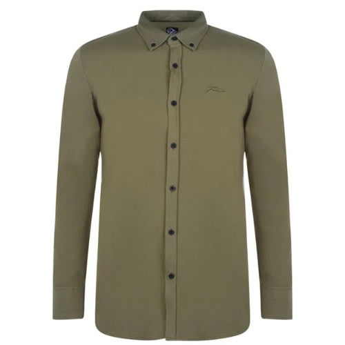 Men's Long Sleeve Jersey Shirt Khaki Konga Online Shopping