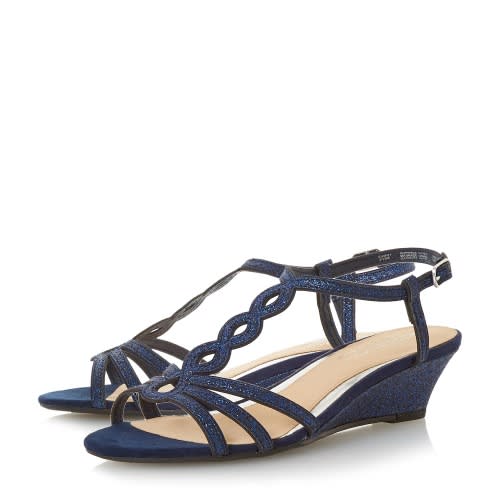 dune navy wedges