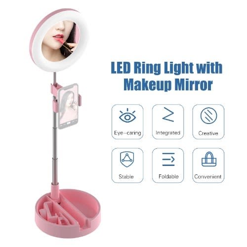 light up mirror with phone holder