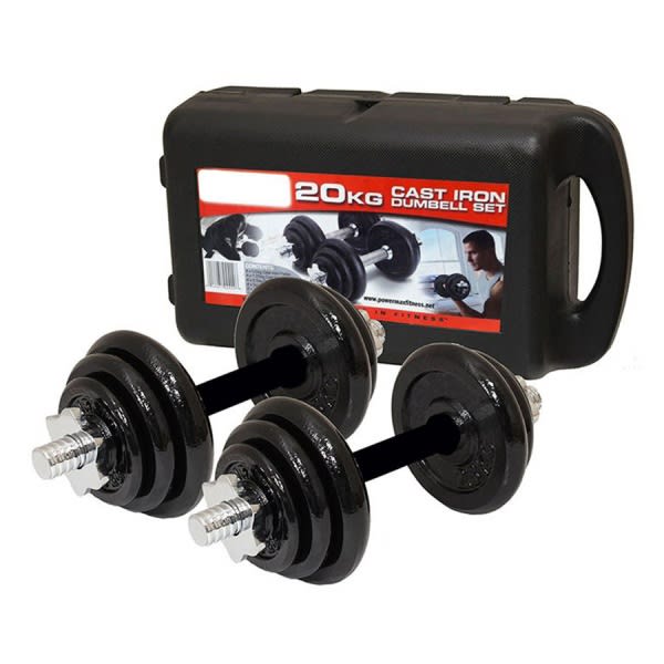 York fitness 20kg cast iron dumbbell set with 2025 case