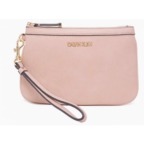 Calvin Klein Large Top Zip Wristlet Clutch Pink Konga Online