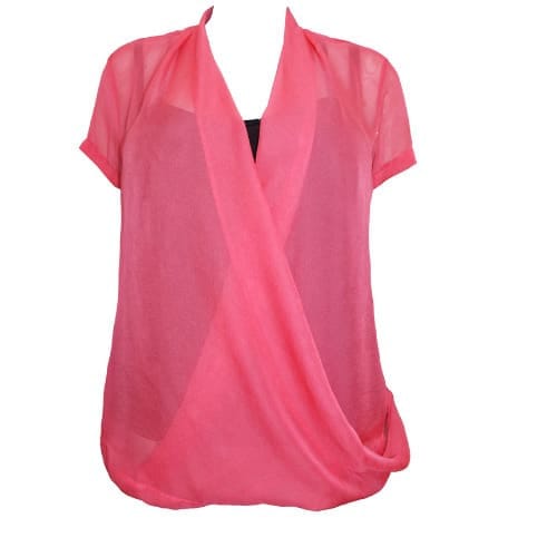 Chiffon Crepe Drape Wrap Blouse Pink Konga Online Shopping