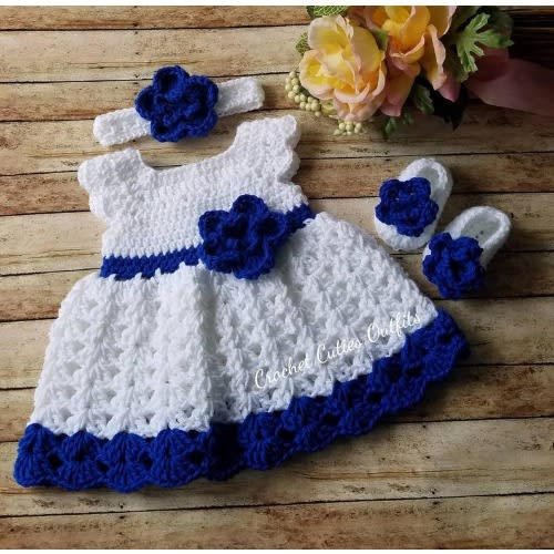 Buy Blue and White Crochet Dress Online