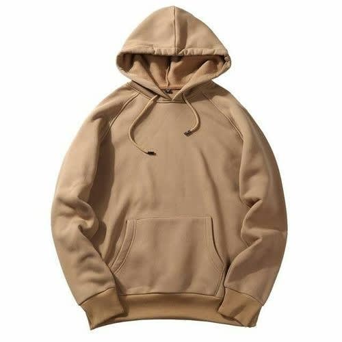 Plain best sale brown hoodie