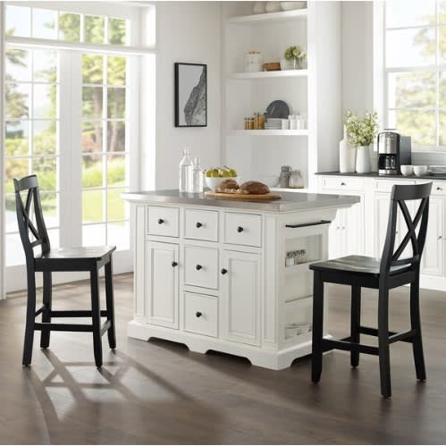 Handys Jefferson Back Stools White Black Kitchen Island 2