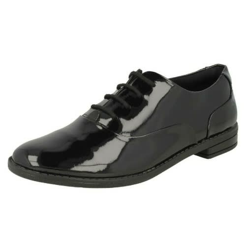 patent lace up school shoes