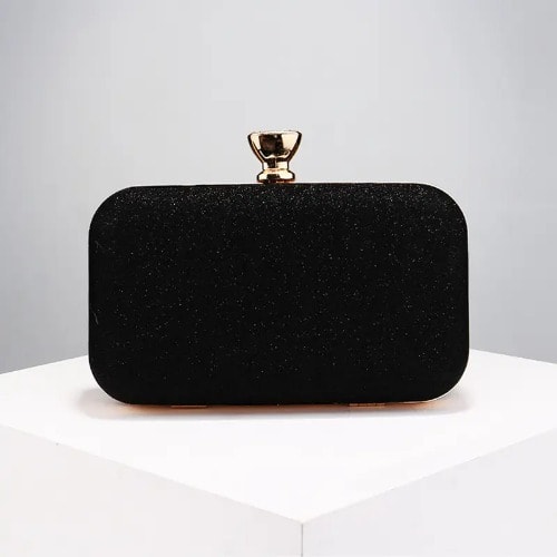Black top party clutch