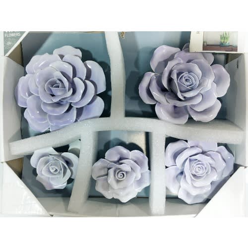 Handmade Porcelain Wall Flowers For Home Decor Set Of 5 Konga