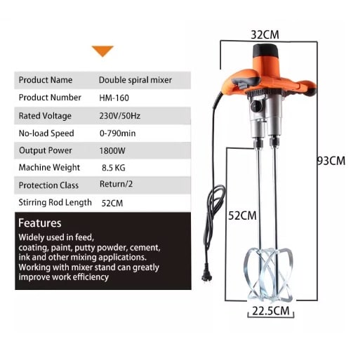 Dual Paddle Industrial Handheld Mixer 1800W Konga Online Shopping