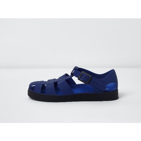 navy blue jelly sandals