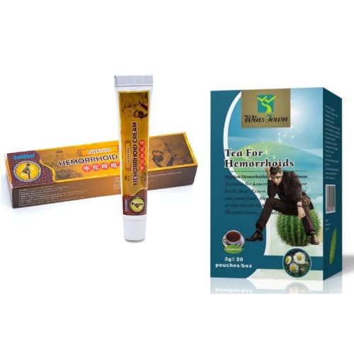 HEMORRHOID (PILE ) TREATMENT CREAM | Anal Fissure and Prolapse Treatment. This herbal cream is used to temporarily relieve swelling, burning, pain, and itching caused by hemorrhoids. Its highly effective for hemorrhoids (pile), anal fissure, and prolapse of the anus.   HEMORRHOIDS TREATMENT TEA | HERBAL TEA FOR PILEThis herbal tea is highly effective in treating hemorrhoid (pile), anal fissure, faecal bleeding, gout pain, and bleeding eczema resulting from damp heat stasis. It can improve the necrotic tissue, promote granulation, cool the blood and stop bleeding. It clears away heat and toxic materials, eleminate dampness, and promote wound healing.   HOW TO USE HEMORRHOID (PILE ) TREATMENT CREAM 1. Cleanse the anus very well with mild soap and water, rinse well, and pay dry.   2A. For patients with external hemorrhoids, apply the cream evenly to the affected area.   2B. For patients with internal hemorrhoids, use the pusher or applicator noozle in the pack to apply the ointment internally. Do NOT apply the product high up inside the rectum.   3. Apply the product to the skin of the affected area up to 4 times daily, usually in the morning and bedtime, or after each bowel movement, or as directed by your doctor.   HOW TO USE HEMORRHOIDS TREATMENT TEA    Simply infuse one or two teabags for 3-5 minutes in a cup of hot water before drinking. Take it twice a day.            NOTES FOR HEMORRHOID (PILE ) TREATMENT CREAM         1. Dosage is based on your medical condition and response to treatment. Do not use more often or for a longer time than recommended.       2. If symptoms do not improve within 7 days, if bleeding/worsening pain occurs, or if you think you may have a serious medical problem, consult your doctor promptly.       3. Do NOT use if you are pregnant. Its not ideal for pregnant women.